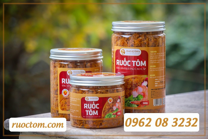 Ruốc tôm tại Bá Kiến được đóng hộp với cam kết đủ khối lượng và có tem nhãn rõ ràng